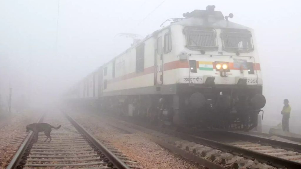 Due to severe cold and fog, 18 trains passing through the Bhopal railway division are running late.