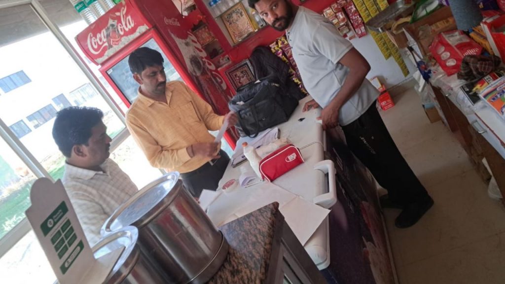 The Food Department team raided several shops in Bhopal.