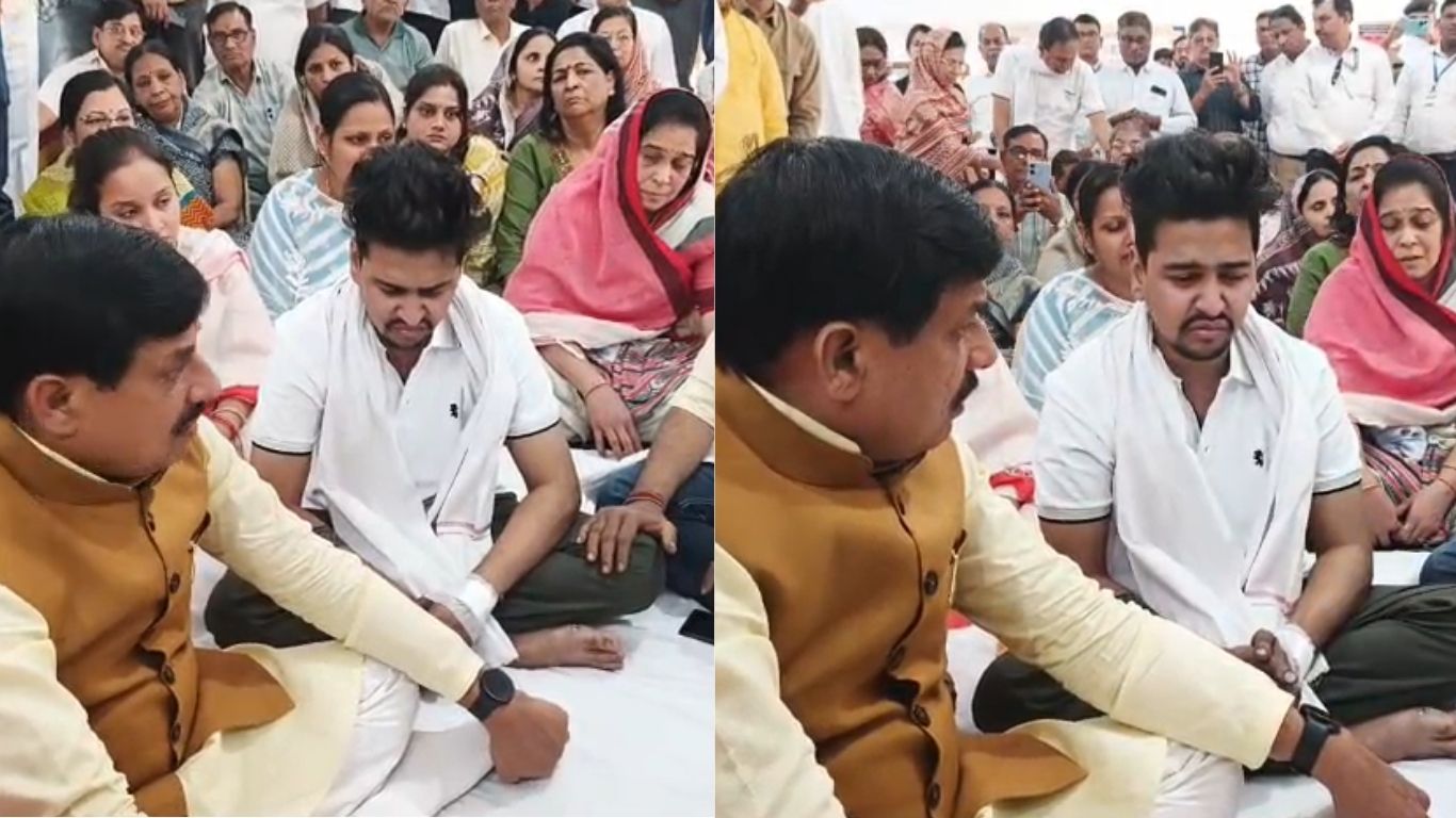 CM Mohan Yadav arrives to pay tribute to the deceased in the Indore tragedy