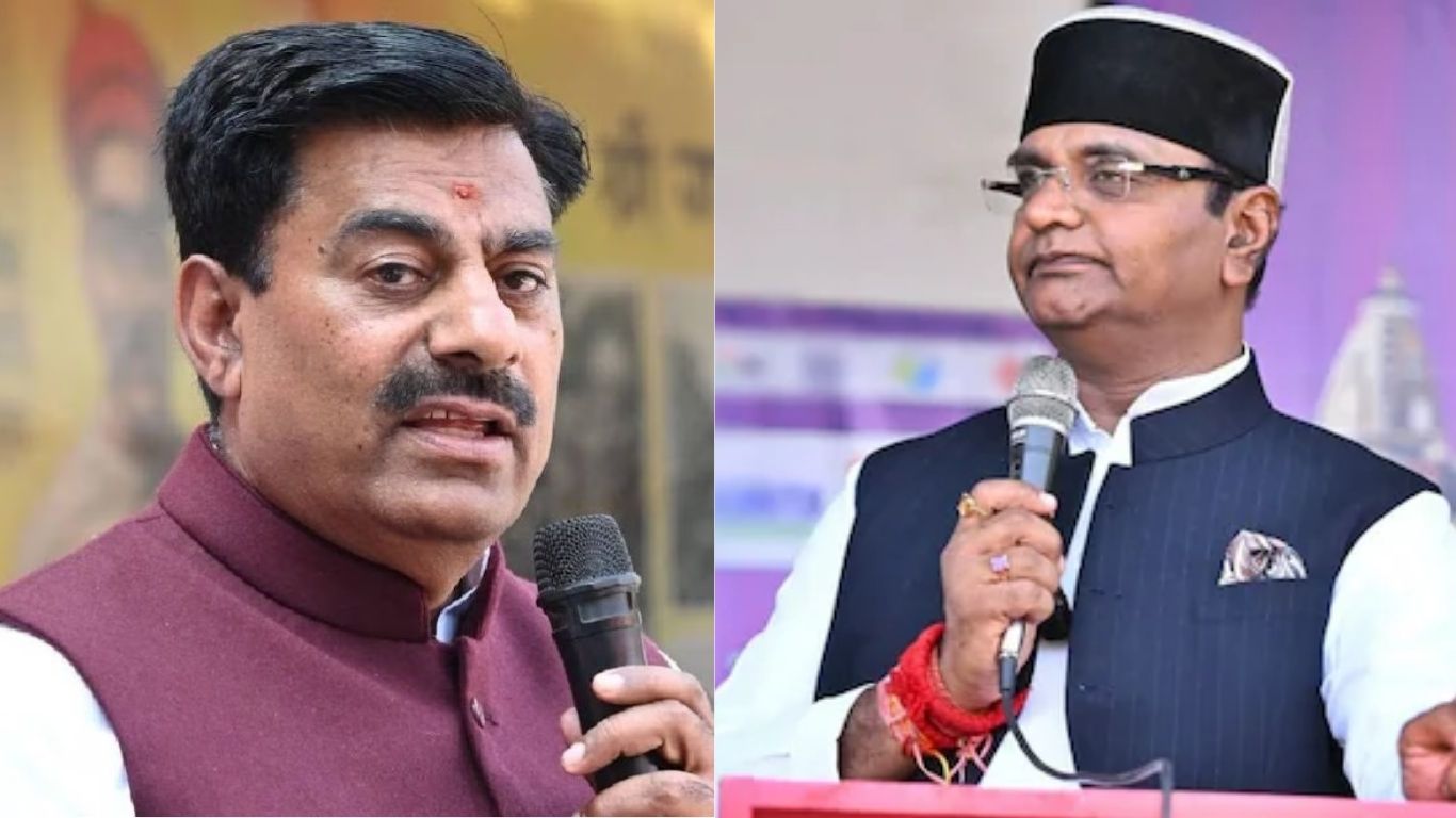 Minister Vishwas Sarang and MLA Rameshwar Sharma