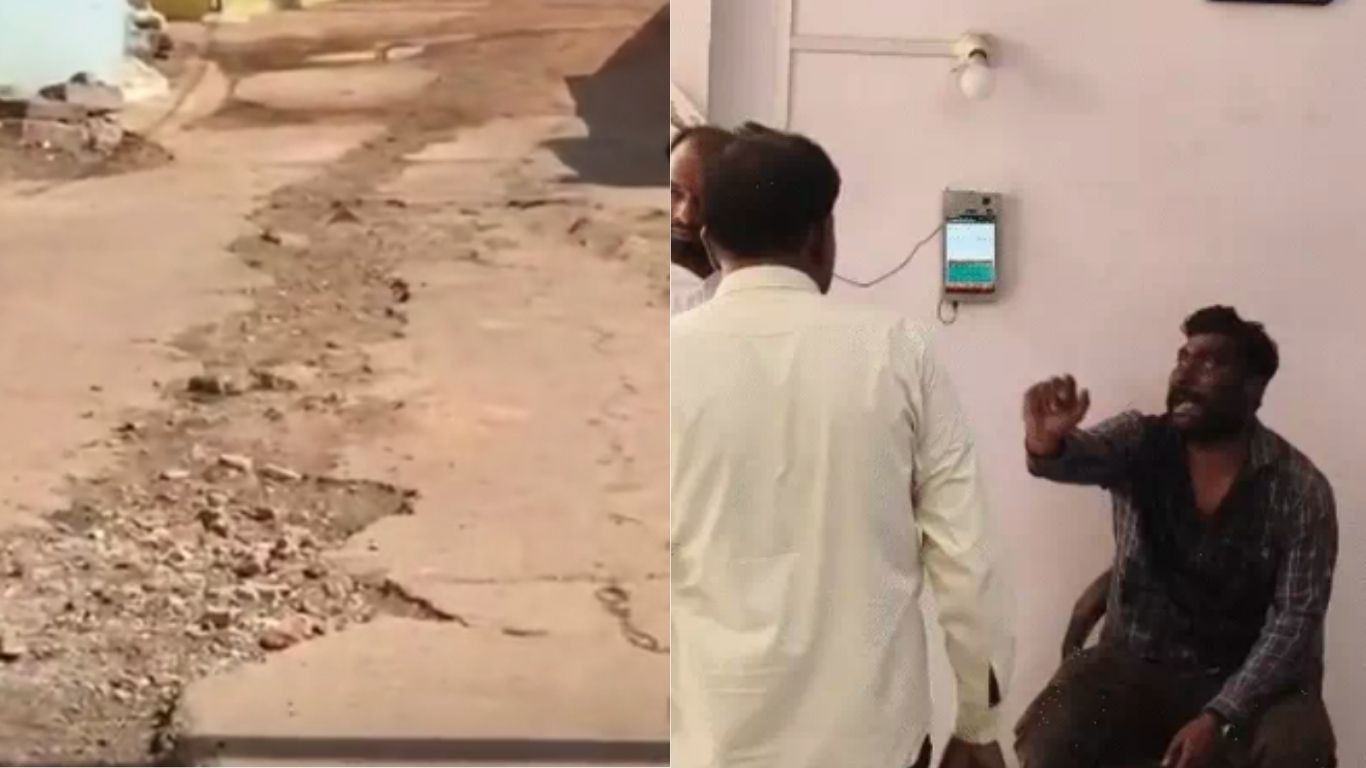 Smeared soot on the supervisor's face.
