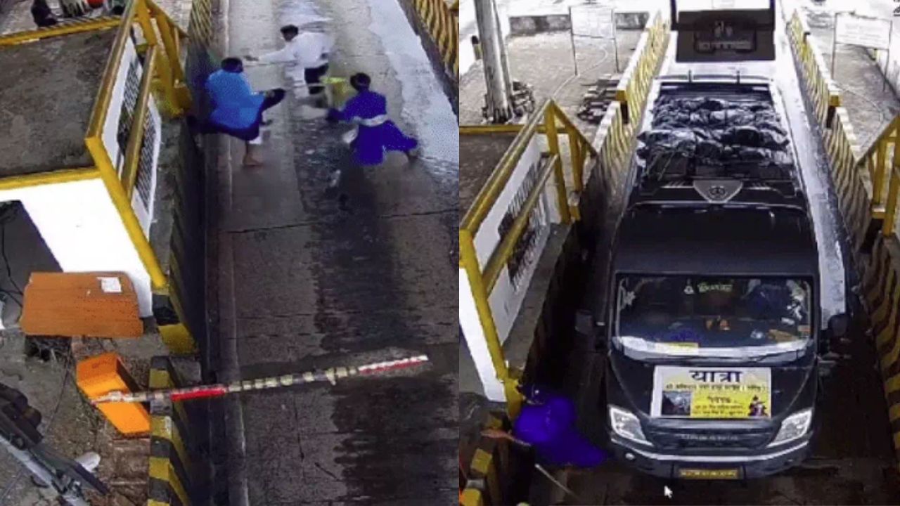 Nihang Sikhs attack toll plaza.