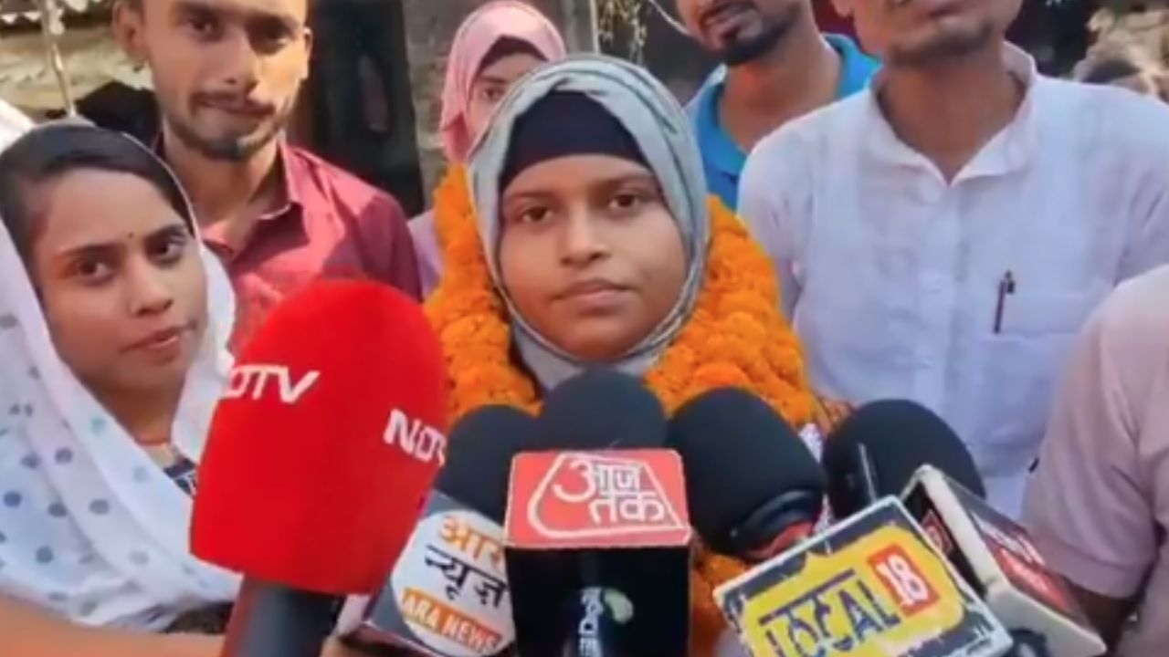 Nasreen who secured 5th position in the matriculation examination.