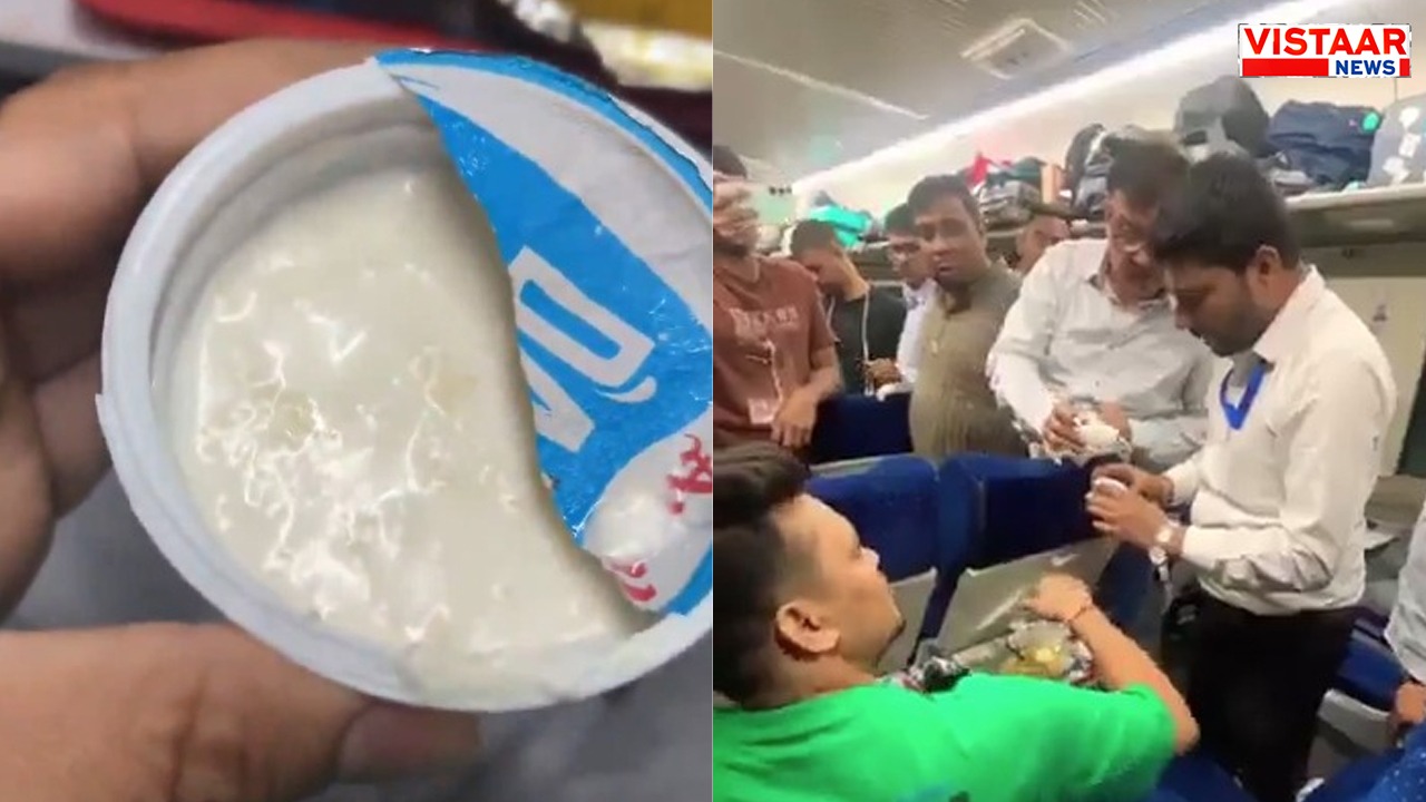 Insects found in curd in Vande Bharat train.