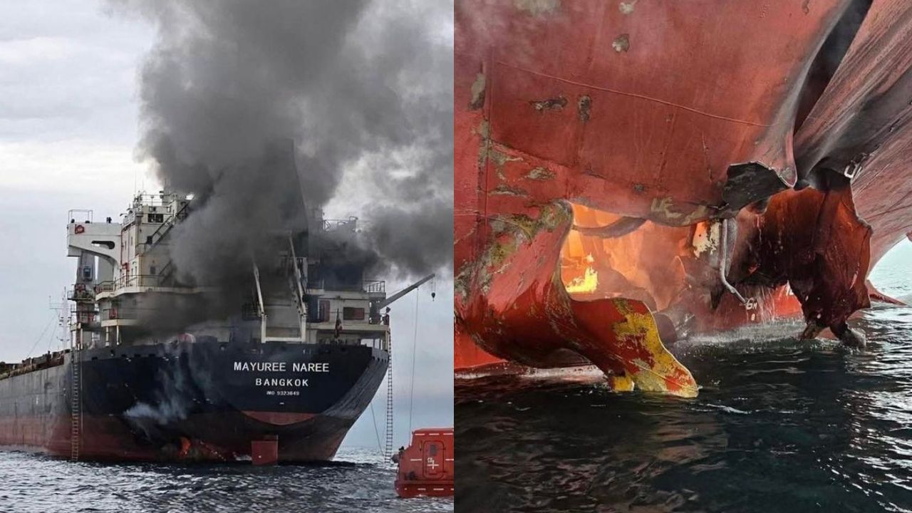 thai cargo ship attacked in Strait Of Hormuz 23 crew members rescued