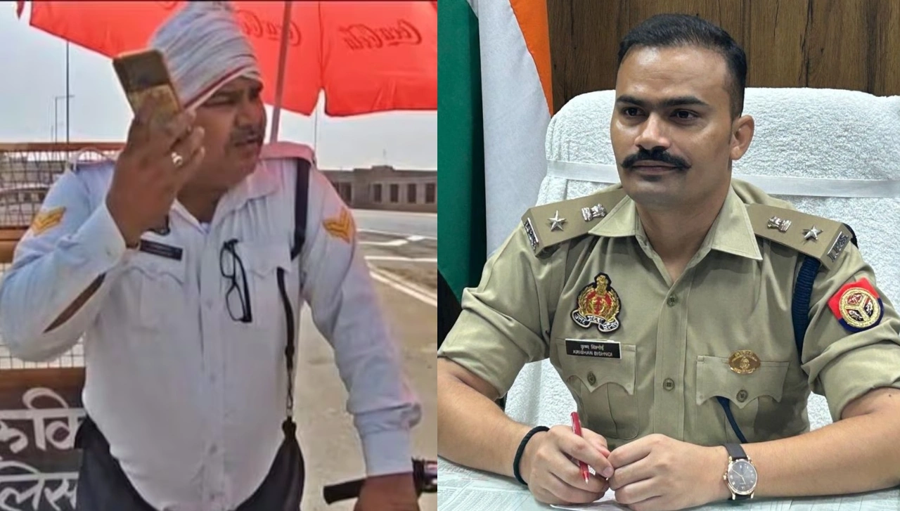 Sambhal Traffice Police War SP KK Bishnoi