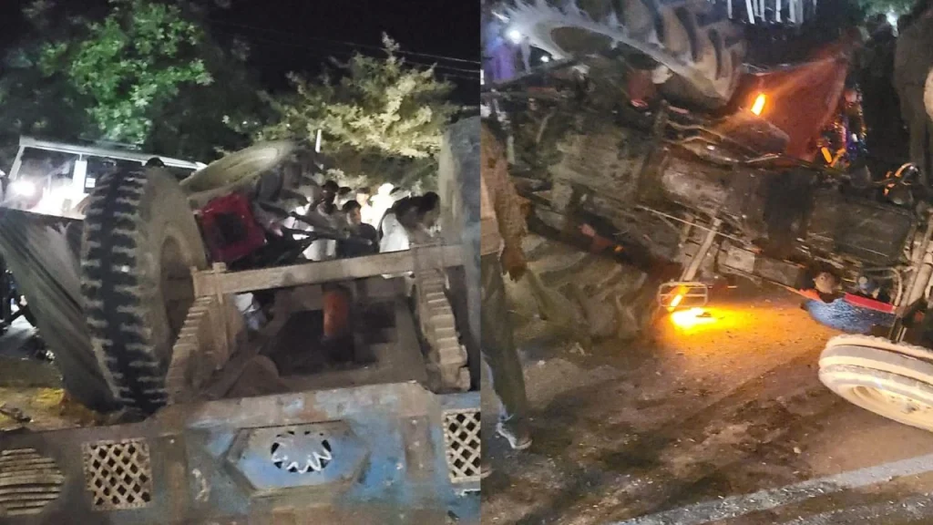 Four women died when a tractor trolley overturned in Sheopur.