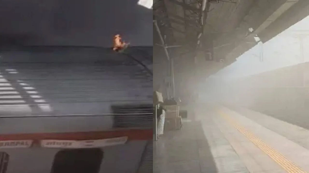 Panic ensued after smoke began billowing from the generator car of the Bhopal-Jodhpur Express.