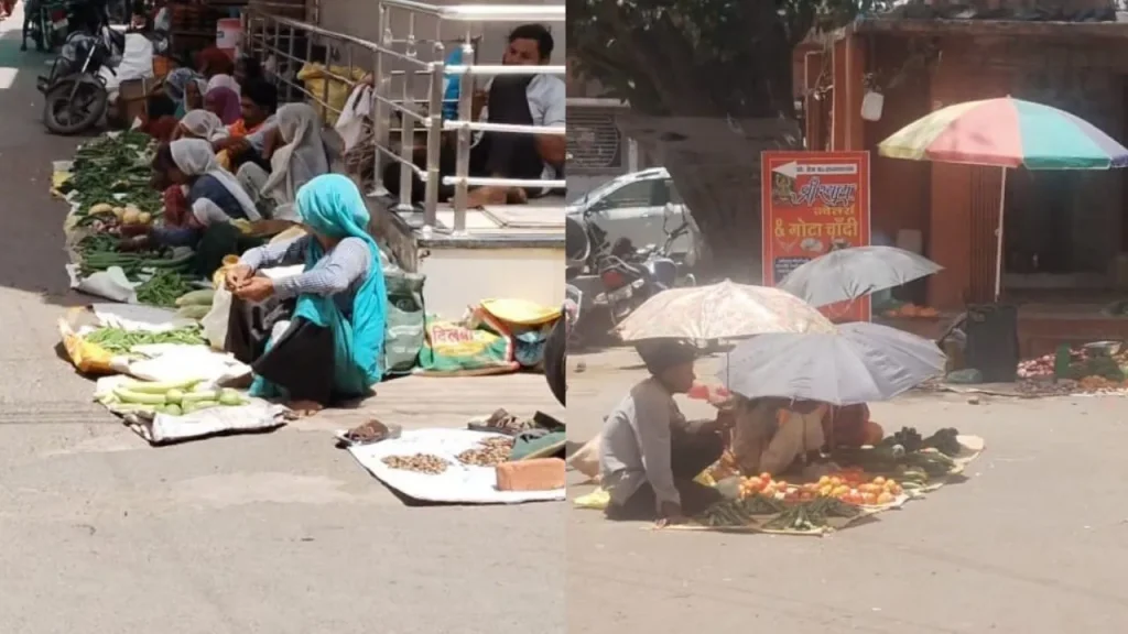 Rural women forced to sell vegetables in the scorching sun