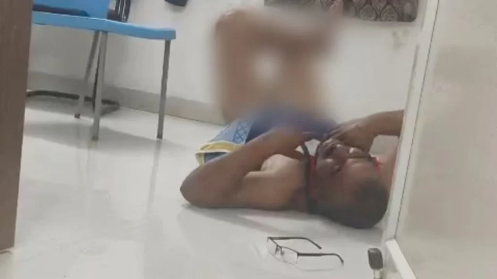 A video of an ASI allegedly lying down in the police station after drinking alcohol in Guna goes viral.