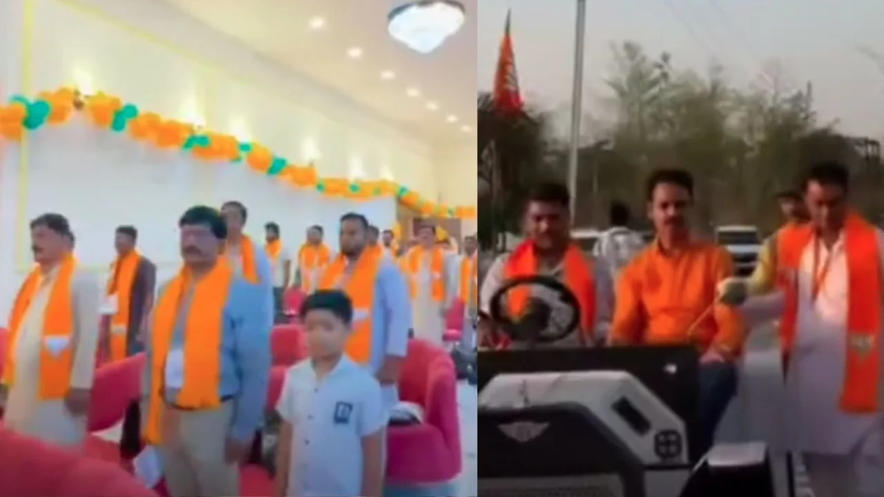 Workers Arrive at Training Camp in Raisen District on Rickshaws and Scooters