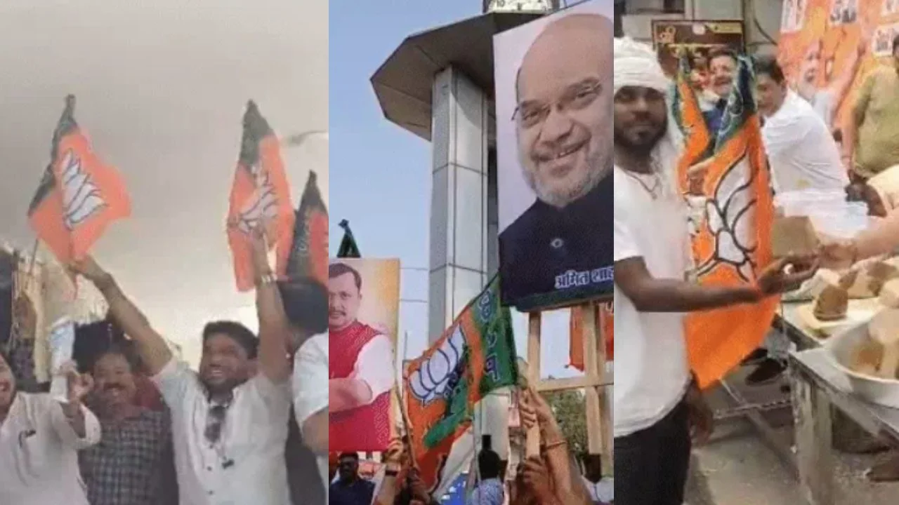 Celebrations in Chhattisgarh over BJP's victory in three states