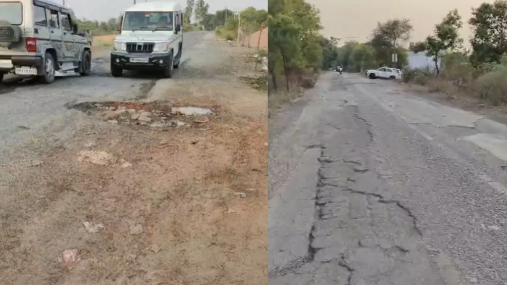 The condition of the road connecting 3 assembly constituencies in Satna is bad.