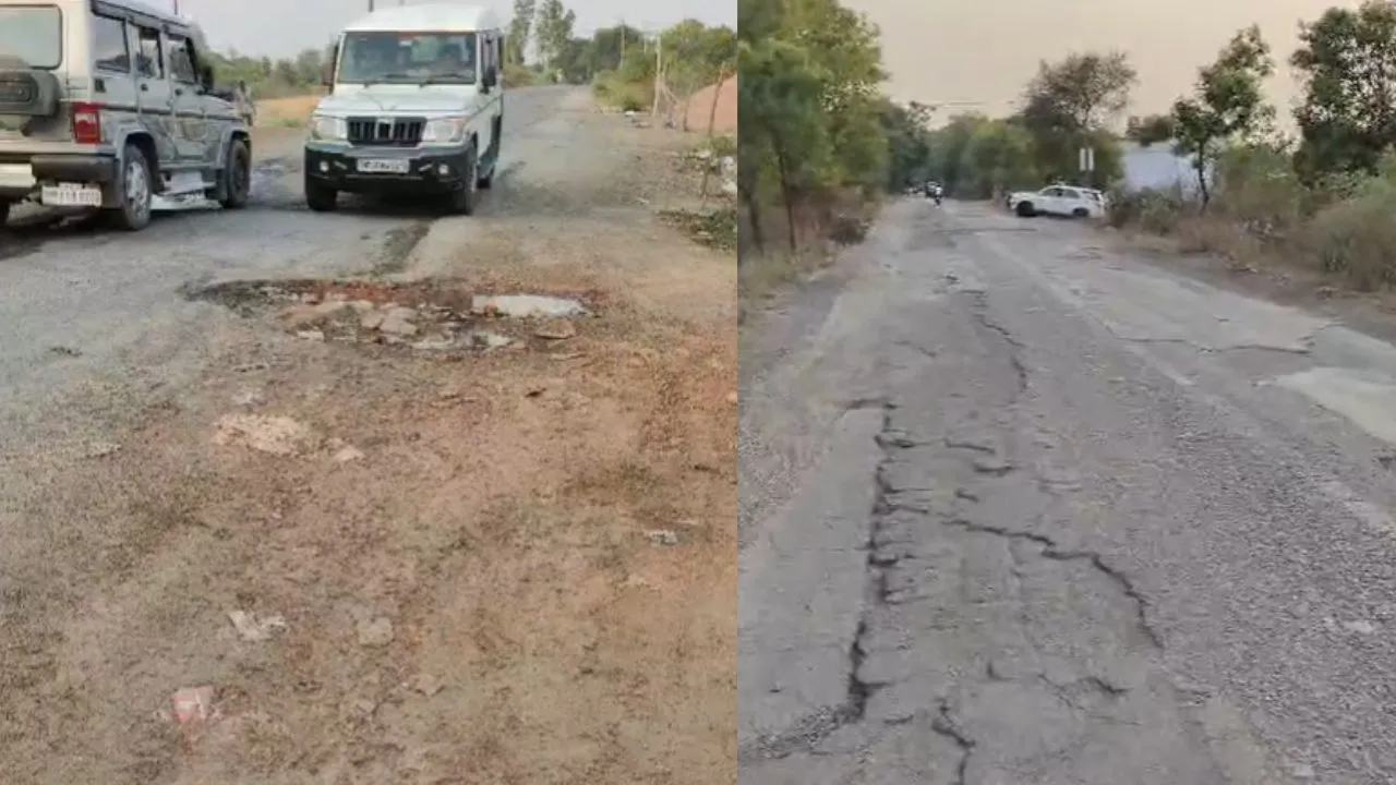 The condition of the road connecting 3 assembly constituencies in Satna is bad.