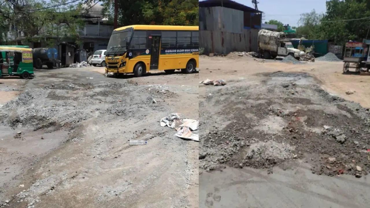 They had a JCB operate on the road.