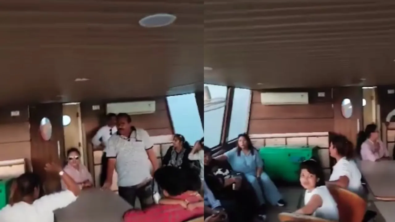 Video taken shortly before the cruise ship sank in Bargi.