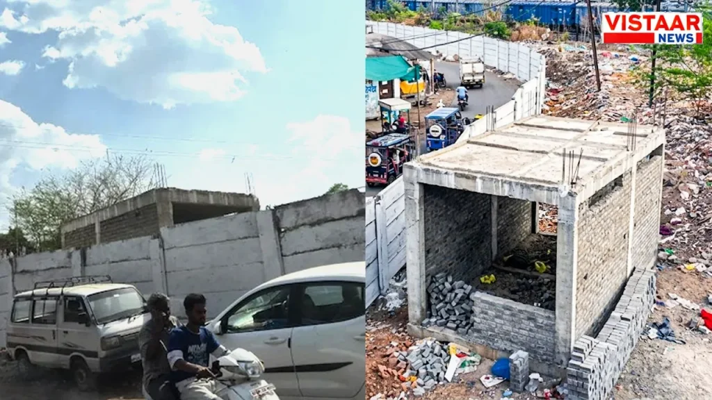 Railways and Municipal Corporation came face to face over the toilet built near the 90 degree bridge in Bhopal.