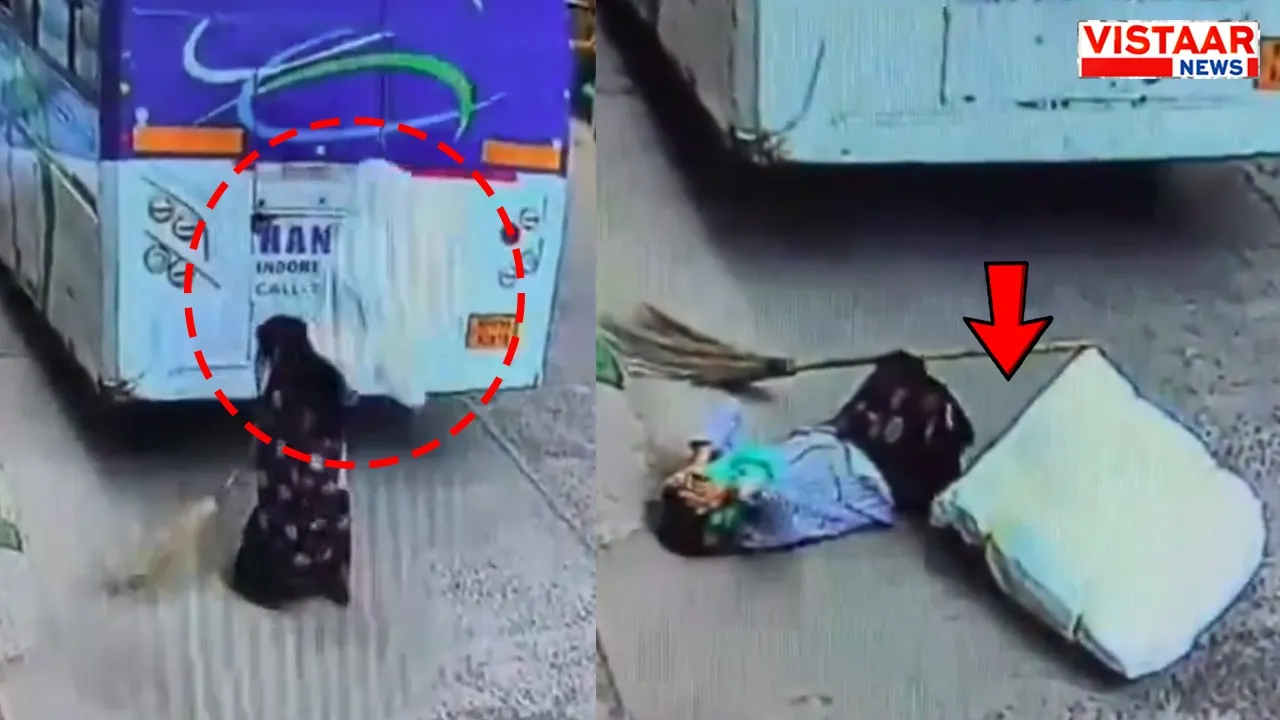 A 55 kg parcel was thrown at a female sanitation worker who was sweeping the road.