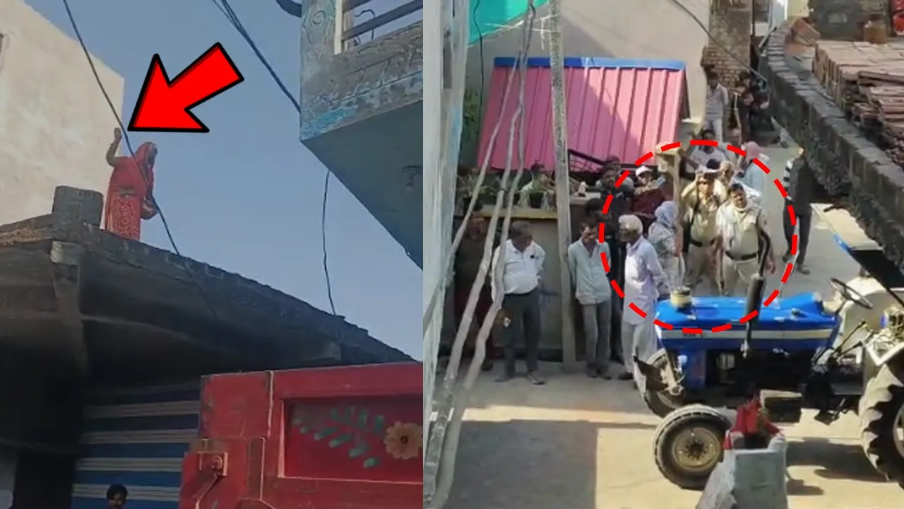 A woman attacked the administration team that had come to remove encroachment in Ujjain with red chilli powder.