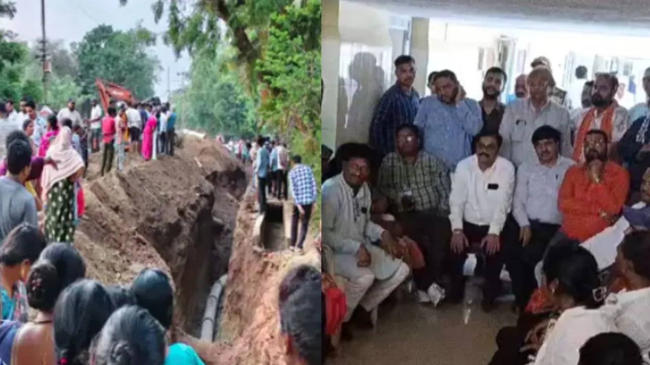 balod dalli rajhara sewerage pipeline soil collapse 3 workers dead 5 lakh rupees compensation