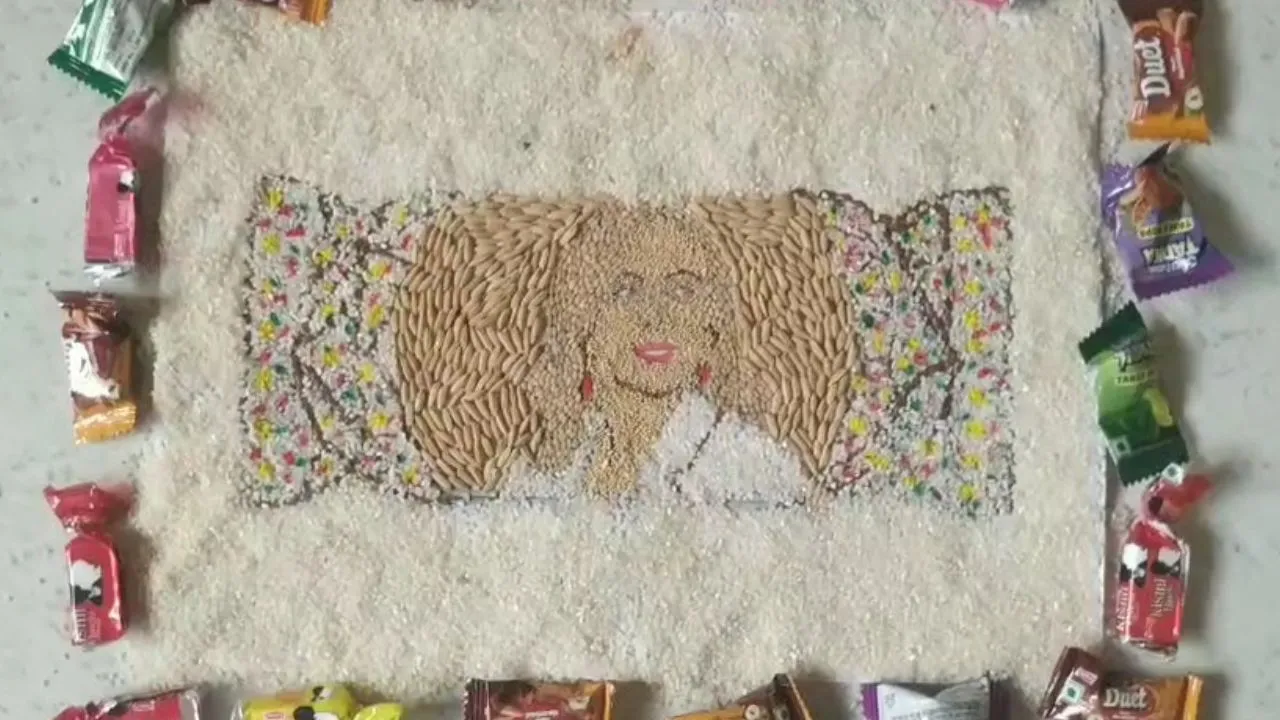 Narmadapuram farmer created portrait of Italian PM Giorgia Meloni using grains