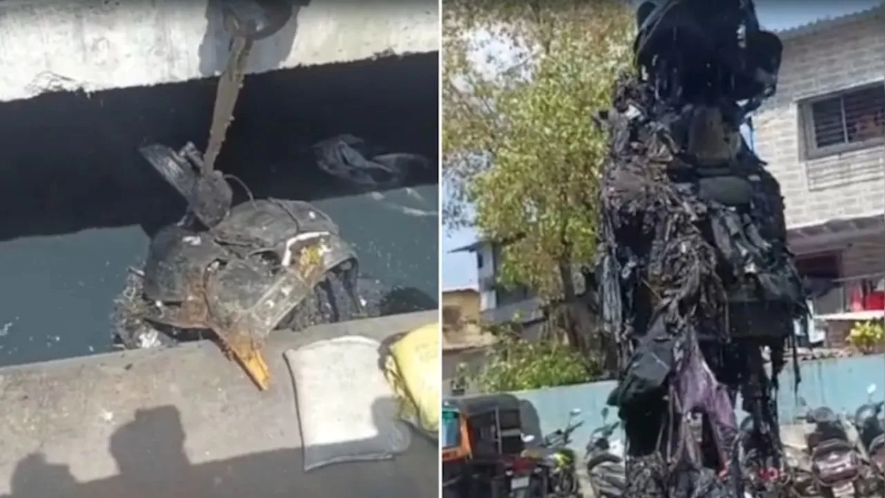 नाले से न‍िकला सामान