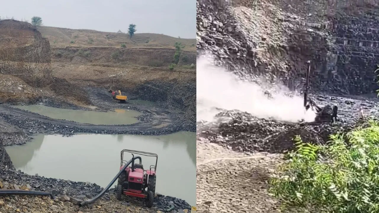 sidhi black stone illegal mining blasting house crack issue