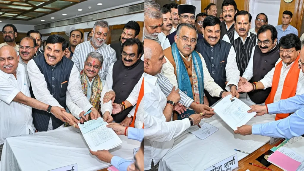 rajyasabha election bjp candidate tarun chugh and Rajneesh Agrawal filled nomination