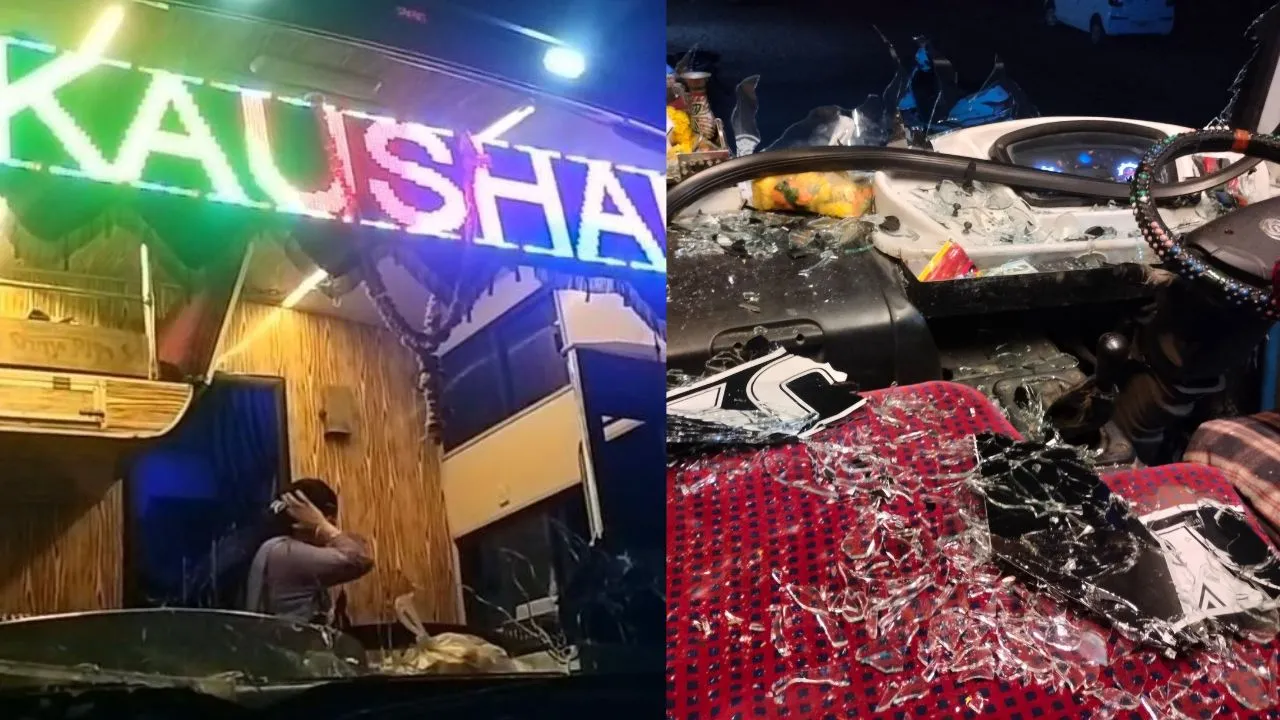 Indore-Mumbai bus pelted with stone