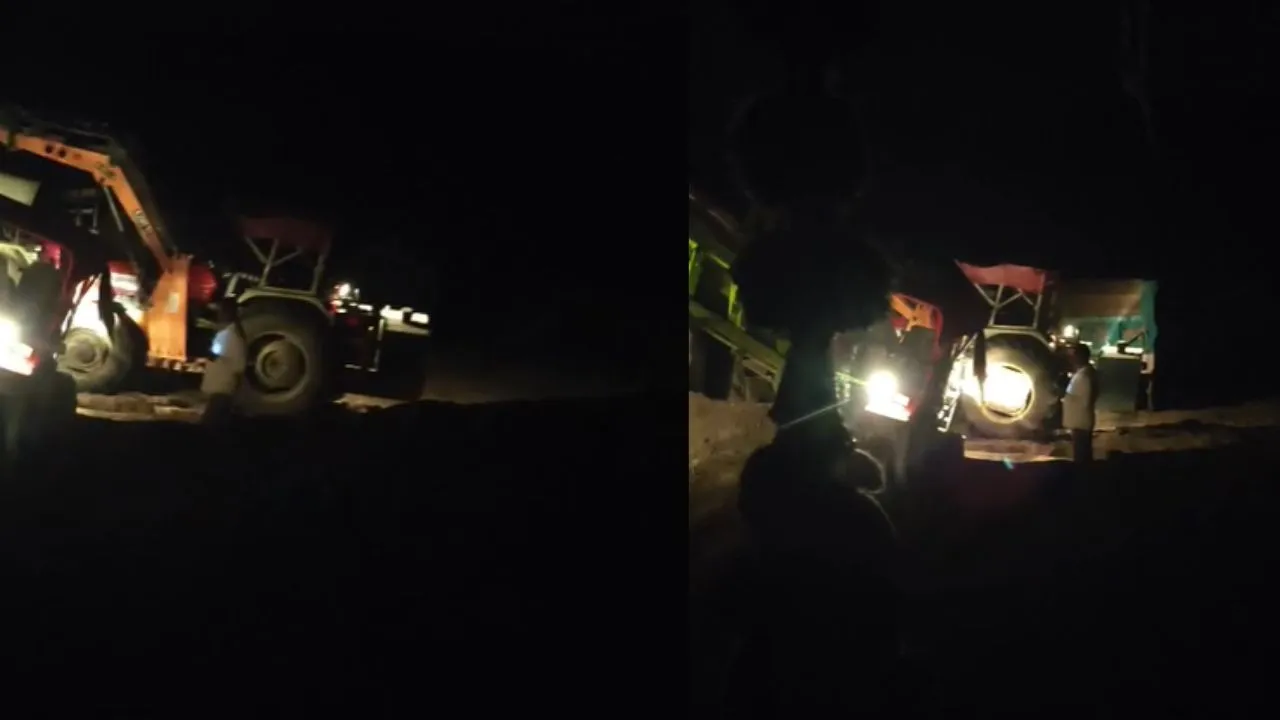 Illegal mining continued throughout the night in the Chambal region