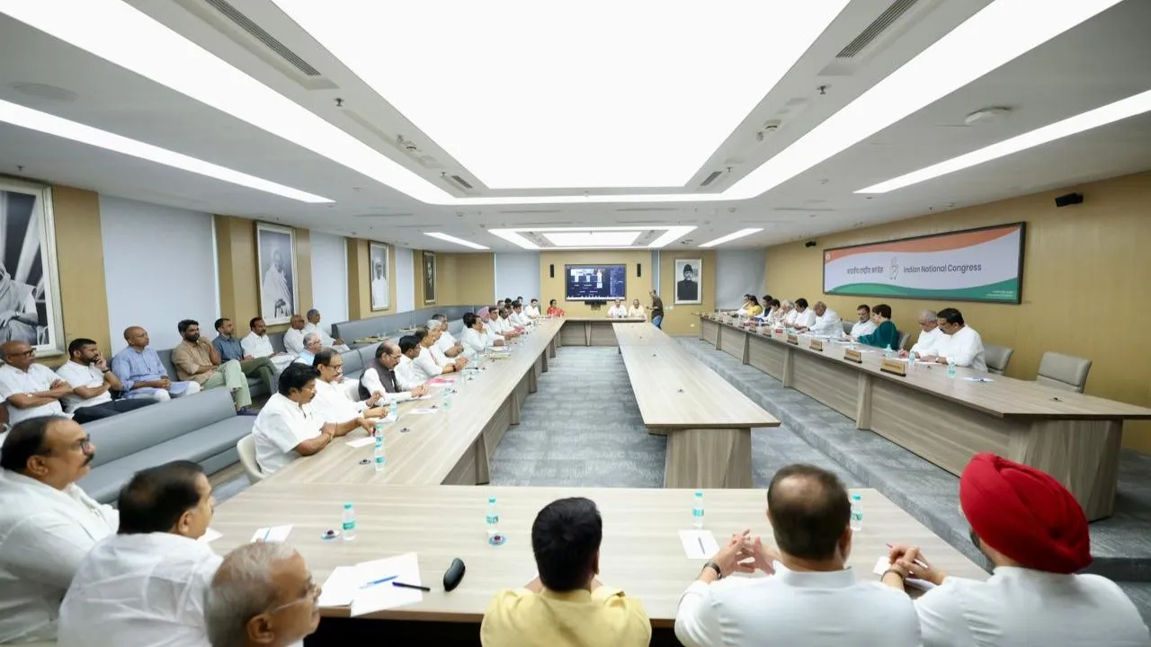 A major meeting of Congress leaders in New Delhi.