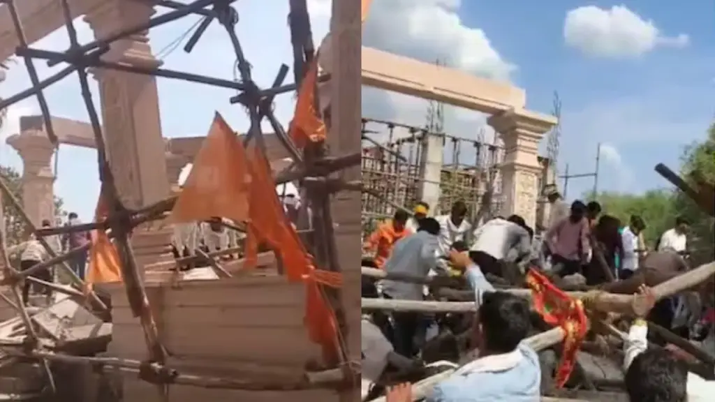 महाराष्ट्र में हनुमान मंदिर में मंडप की छत गिरने से बड़ा हादसा, परभणी जिले में 30-40 श्रद्धालु दबे