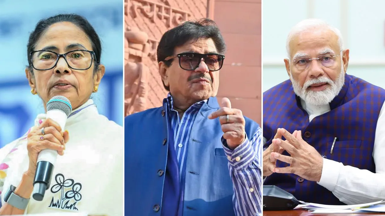 ममता बनर्जी, शत्रुघ्न सिन्हा और पीएम मोदी