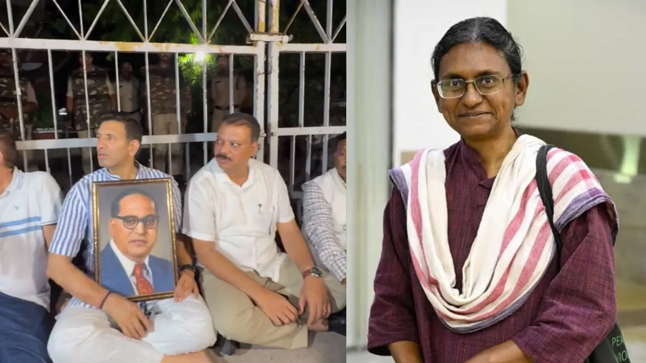 Congress protests against the cancellation of Meenakshi Natarajan's nomination