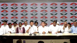 Press conference at the Delhi Congress office